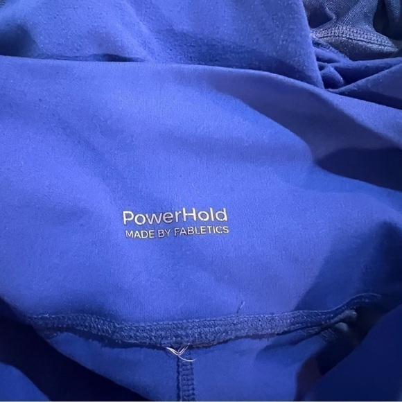 Fabletics Define PowerHold High Waisted Mesh Panel Leggings Blue Lapiz Small EUC - Picture 2 of 10